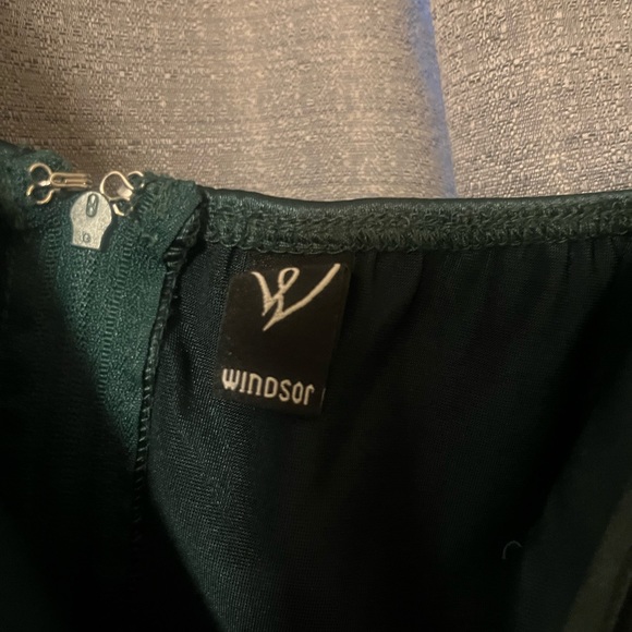 one shoulder green mini dress perfect for a homecoming dance or any occasion - Picture 2 of 3